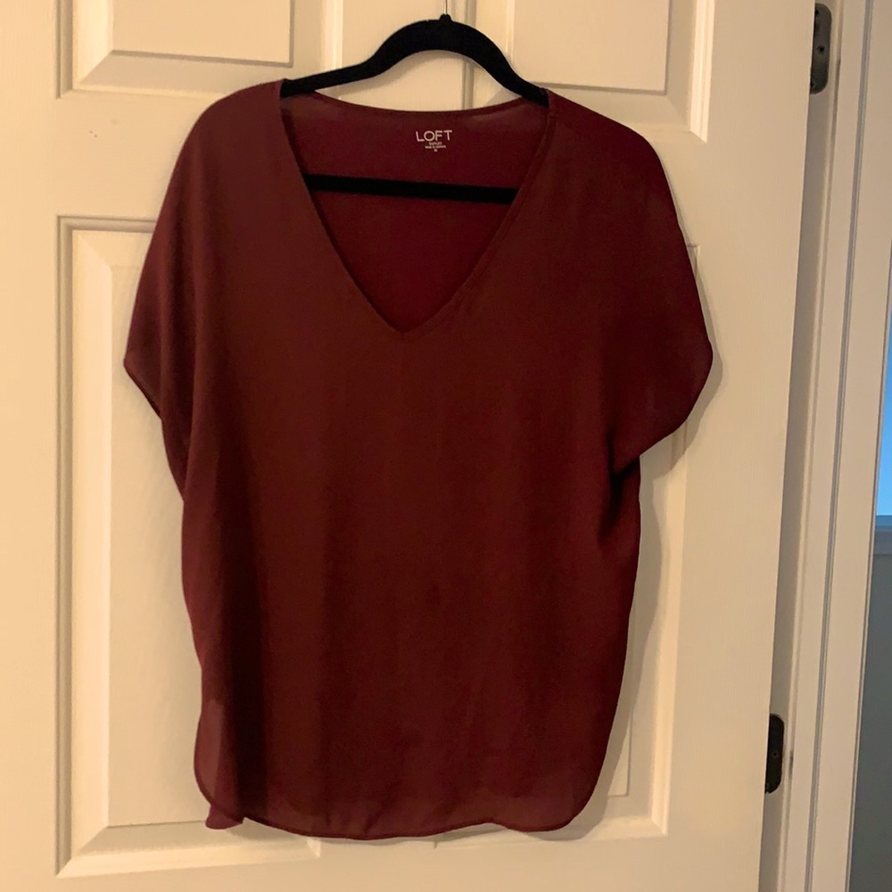 Maroon loft t shirt blouse
